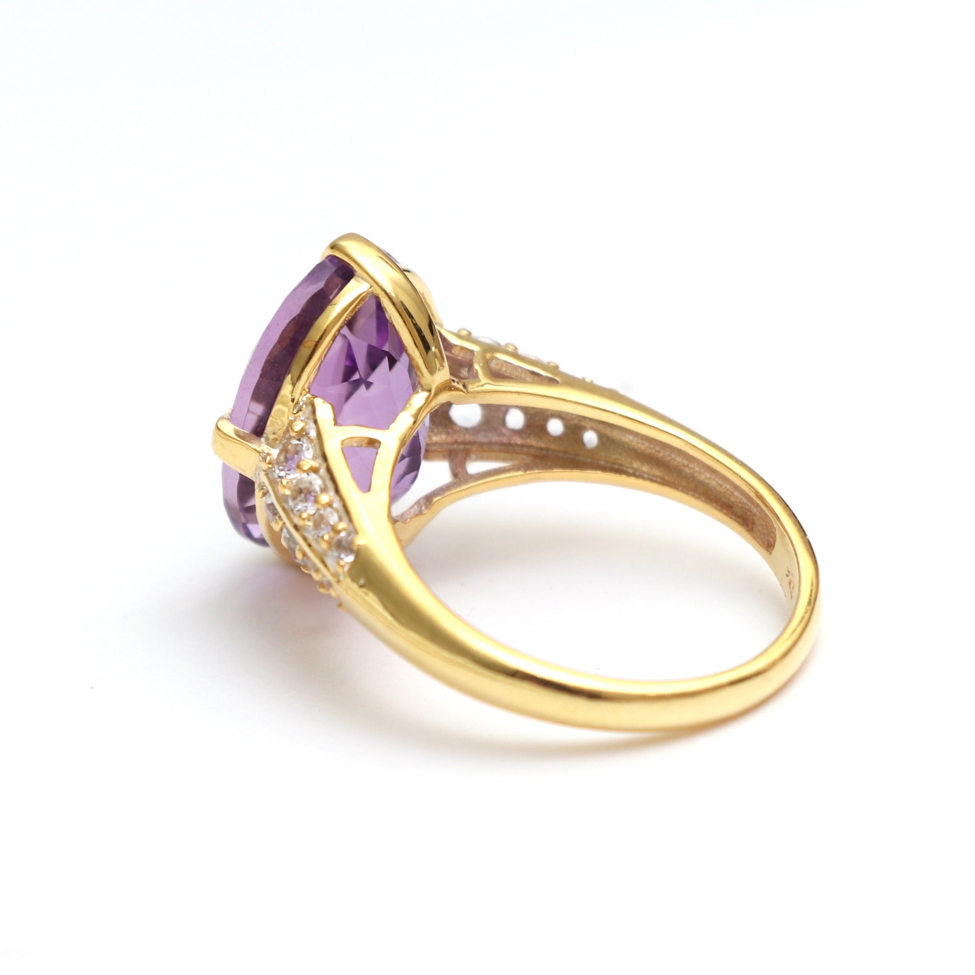 AAA Quilty Amethyst 14K Gold Ring-Designer Amethyst Ring-Wedding Ring-Bridal Gift-749 PILWALS