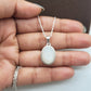 Oval Moonstone Necklace Set-June Birthstone Gift-White Moonstone Silver Necklace-Moonstone Pendant With Earrings-Gift For Mom-322 PILWALS