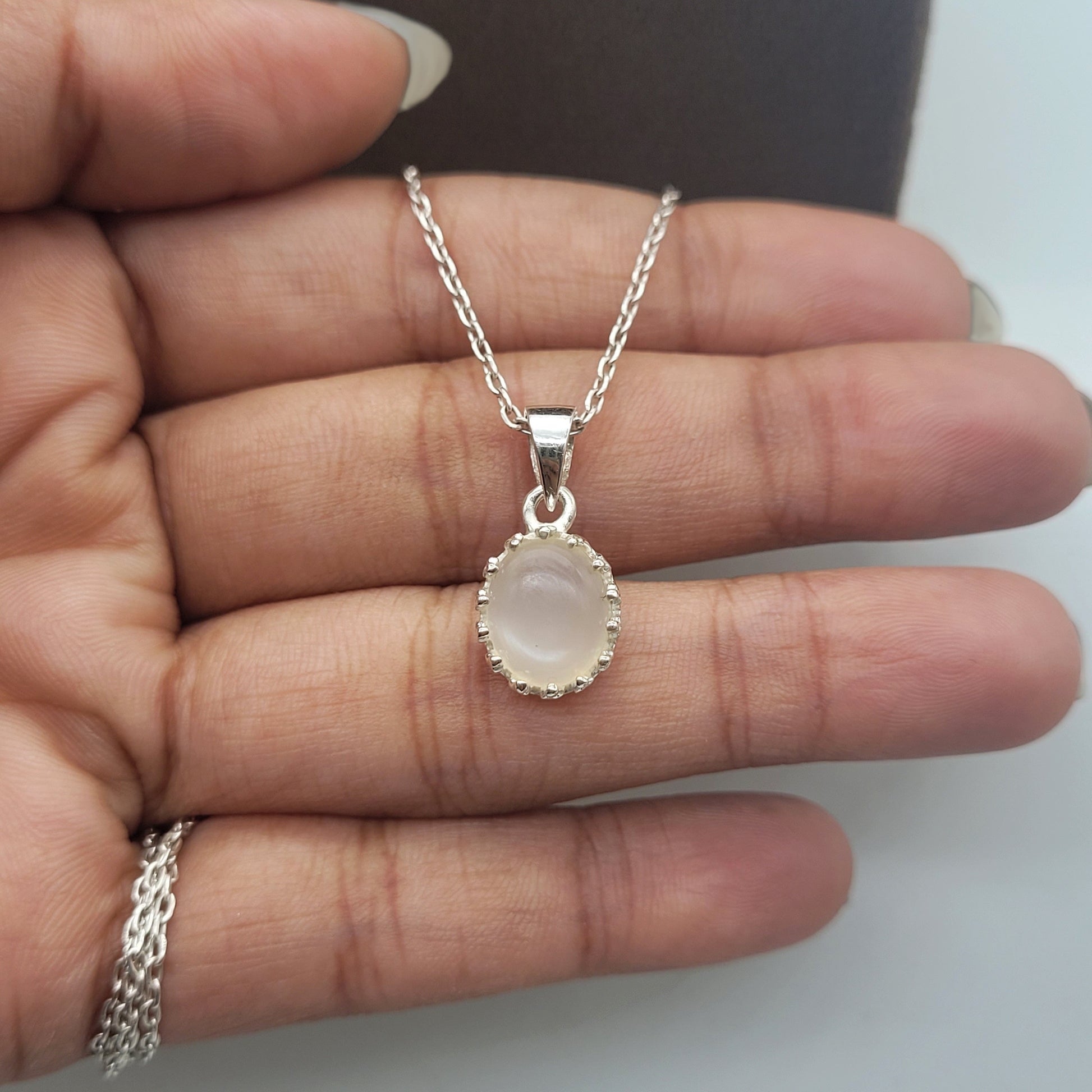 White Moonstone Necklace Set-Moonstone Earrings with Pendant-Sterling Silver Handmade Jewelry-Best Gift for Sister-726 PILWALS