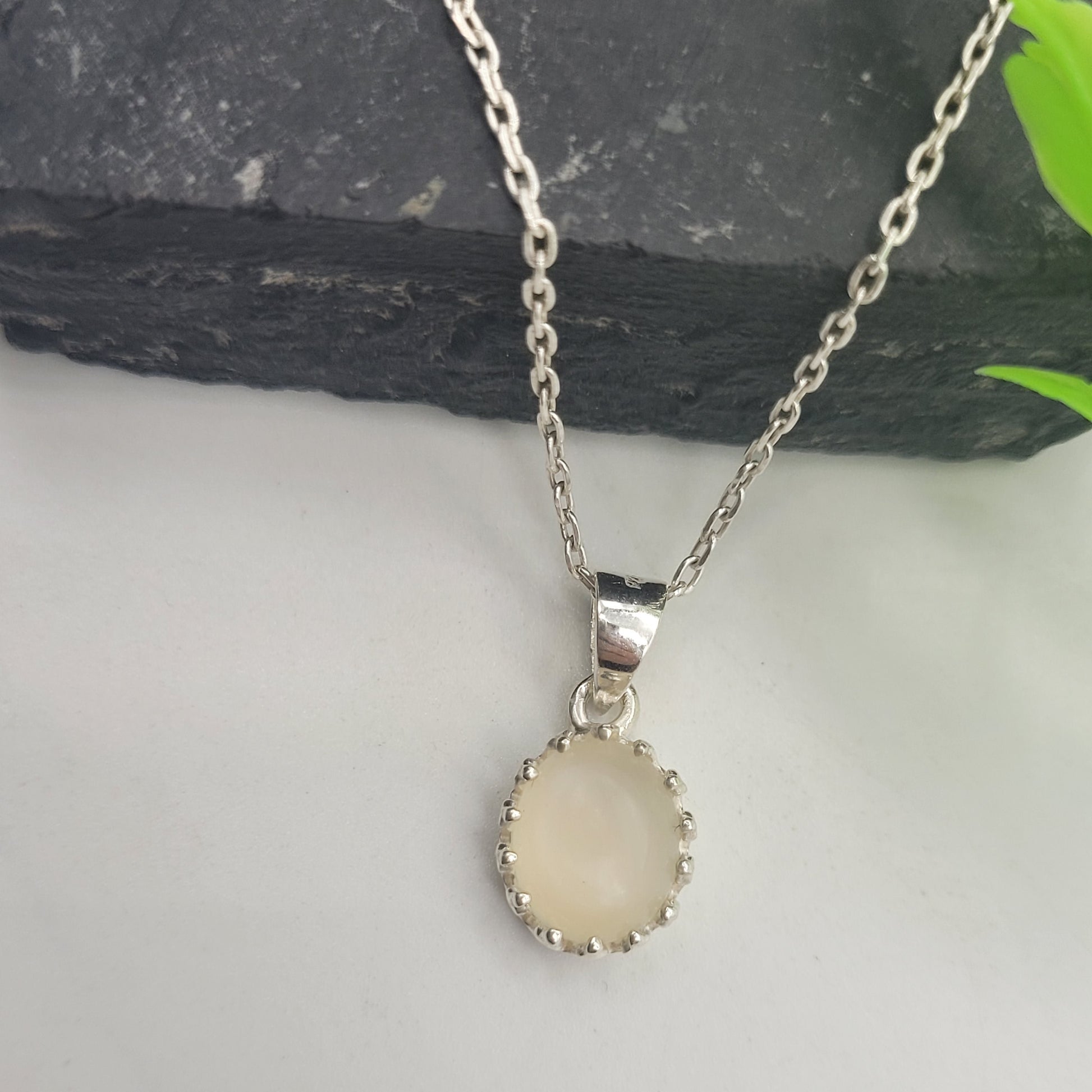 White Moonstone Necklace Set-Moonstone Earrings with Pendant-Sterling Silver Handmade Jewelry-Best Gift for Sister-726 PILWALS