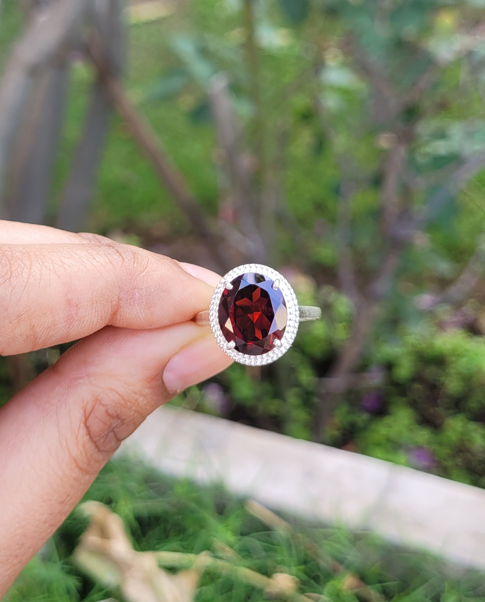 Natural Garnet Necklace-January Birthstone Pendant-Anniversary Gift Necklace-Garnet Jewelry For Woman & Girls-541 PILWALS