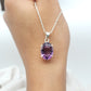 925 Sterling Silver Necklace For Woman & Girls-February Birthstone Necklace-Purple Amethyst Pendant-732 PILWALS