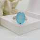 Aqua Chalcedony Oval Cut Ring-925 Sterling Silver Ring-Elegant Blue Statement Ring-Gift For Her-749 PILWALS