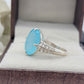 Aqua Chalcedony Oval Cut Ring-925 Sterling Silver Ring-Elegant Blue Statement Ring-Gift For Her-749 PILWALS