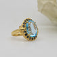 See Blue Topaz Vintage Silver Ring-14k Gold Filled Ring-Wedding Anniversary Gift Ring-Family Love Ring-Gift for Mom-745 PILWALS