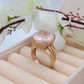 14K Rose Gold Vermeil Ring-Rose Quartz Cushion Cut Ring-January Birthday Gift-Engagement Quartz Ring-Gift for Her1018 PILWALS