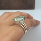 15mm Cushion Cut Green Amethyst Ring-Handmade Prasiolite Silver Ring-Bridesmaid Ring-Gift for Her-1018 PILWALS