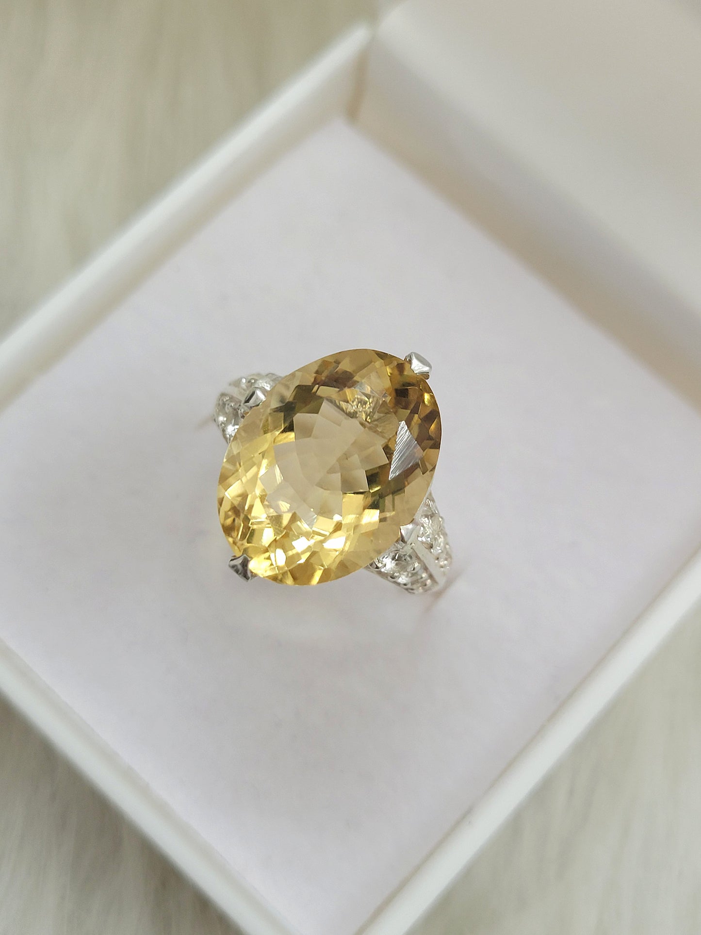 Natural Citrine Oval Cut Ring-Big Gemstone Cocktail Ring-925 Sterling Silver Ring-November Birthstone Gift-Promise Ring-749 PILWALS