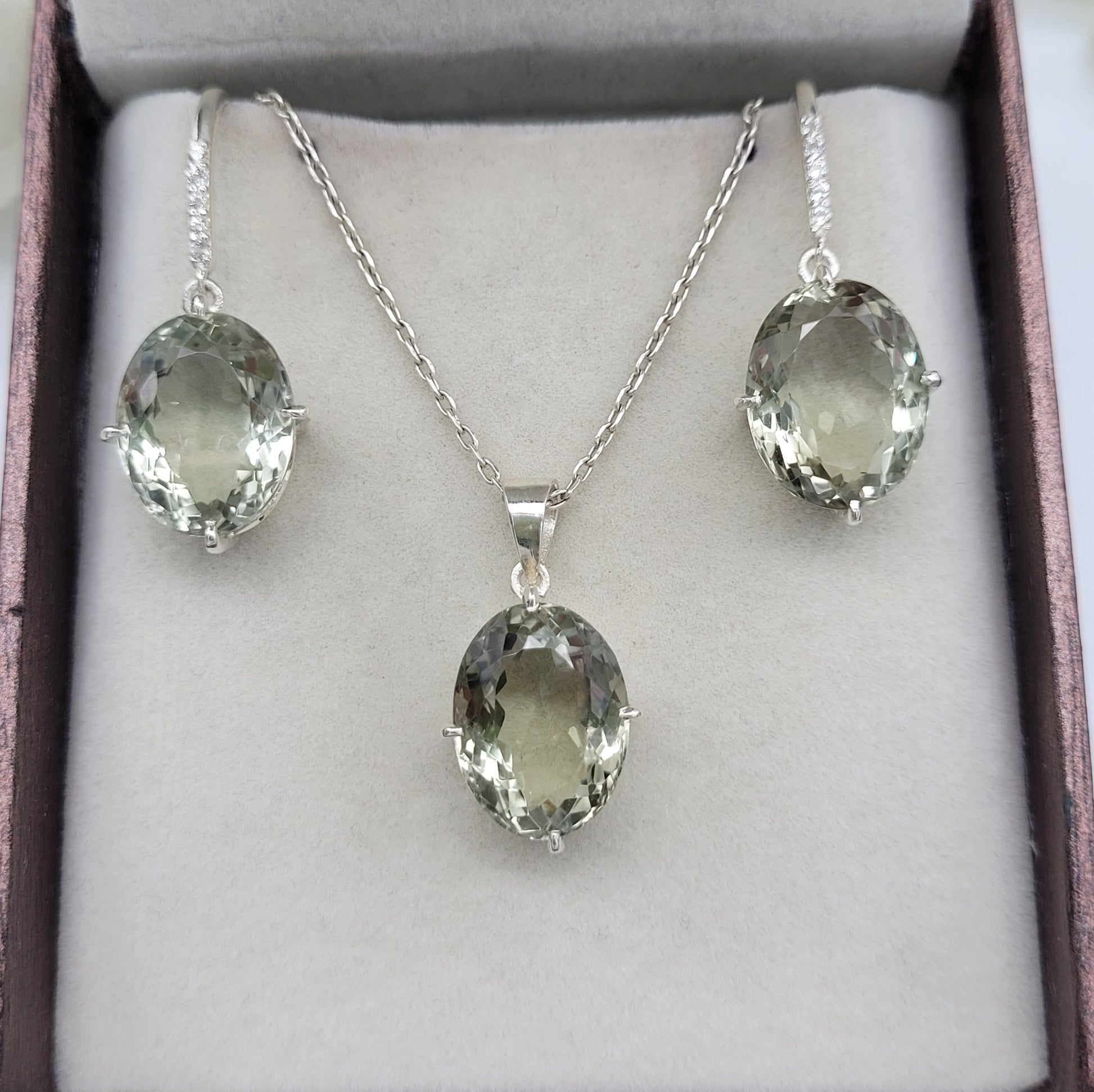 Natural Prasiolite Jewelry-Green Amethyst Pendant-February Birthday Gift-Party Wear Necklace-749 PILWALS