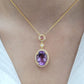 Natural Purple Amethyst Necklace-Topaz and Tourmaline Pendant-14k Gold Vermeil Jewelry-Bridal Purple Necklace-144 PILWALS