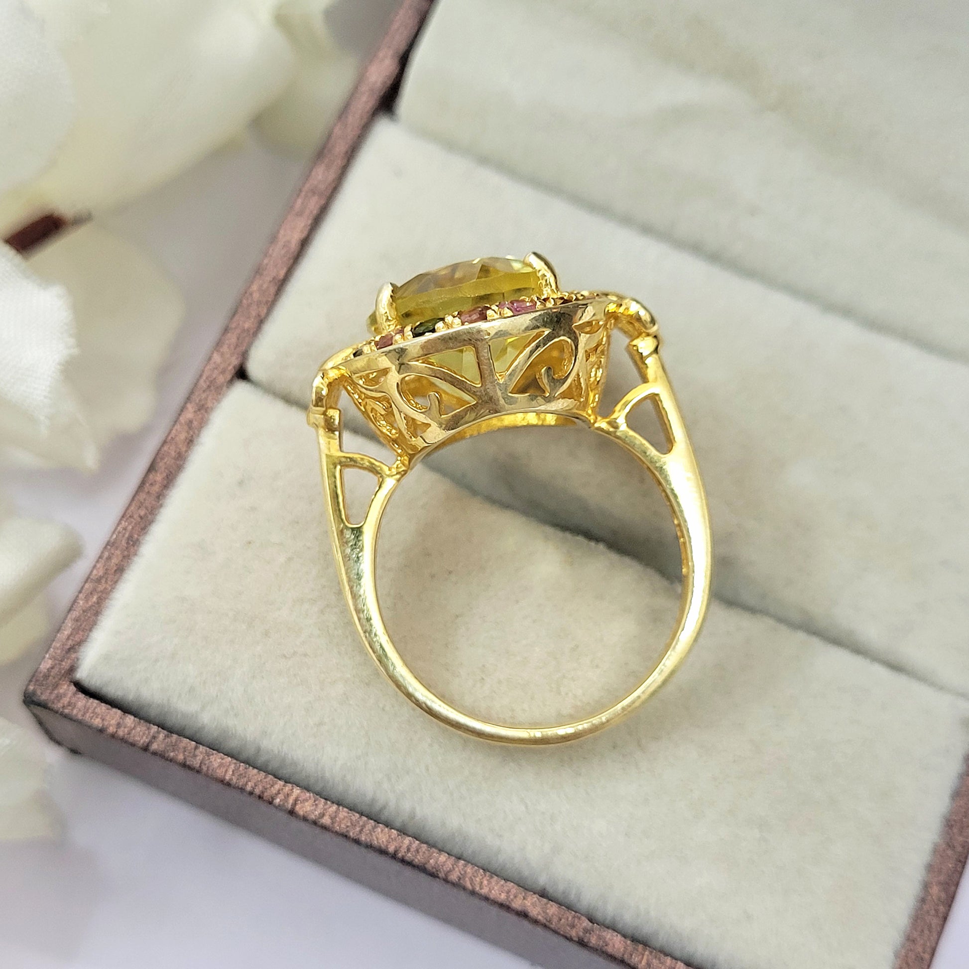 Lemon Quartz Oval Cut Ring-14K Gold Filled Ring-Bridesmaid Gift Ring-Engagement Ring-745 PILWALS