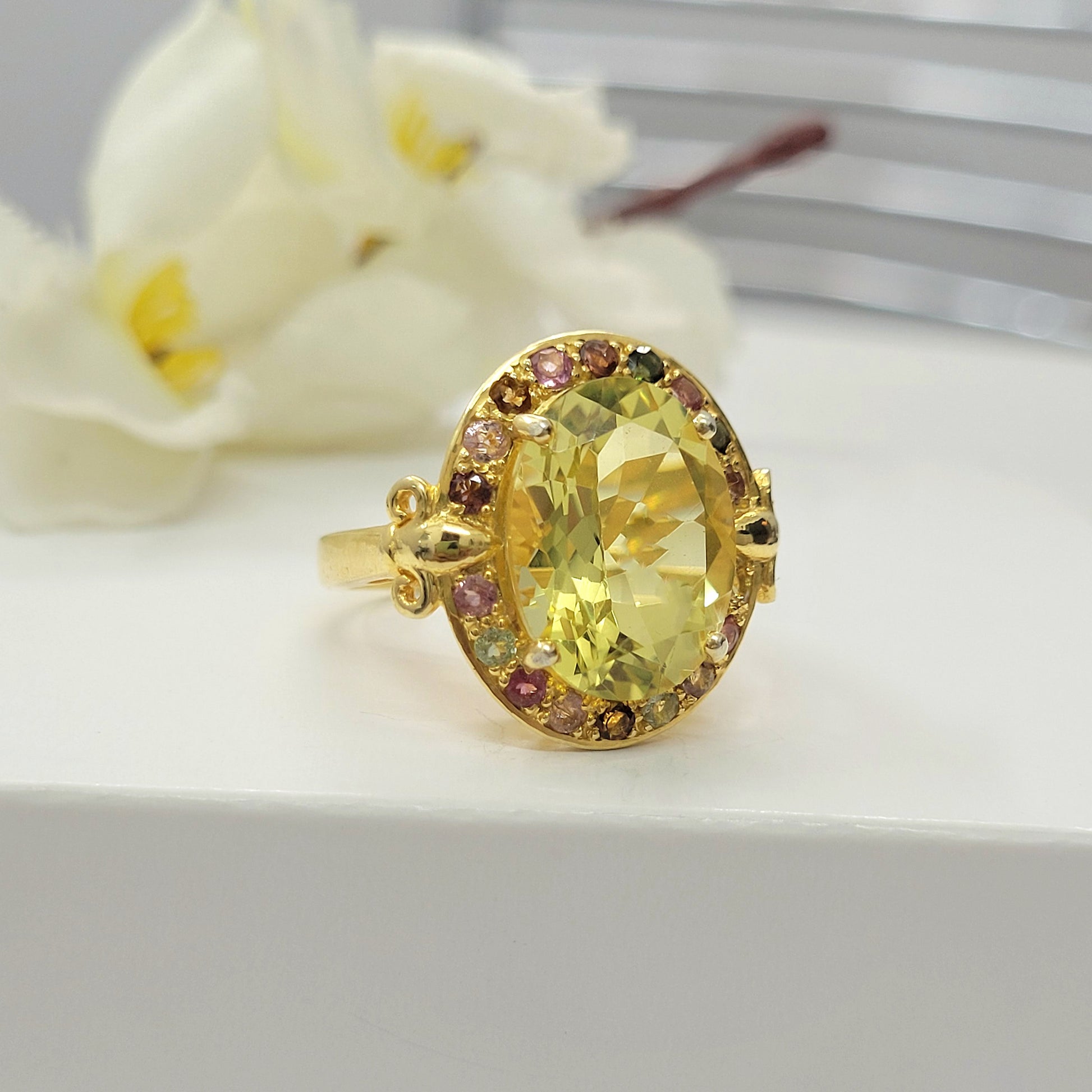 Lemon Quartz Oval Cut Ring-14K Gold Filled Ring-Bridesmaid Gift Ring-Engagement Ring-745 PILWALS