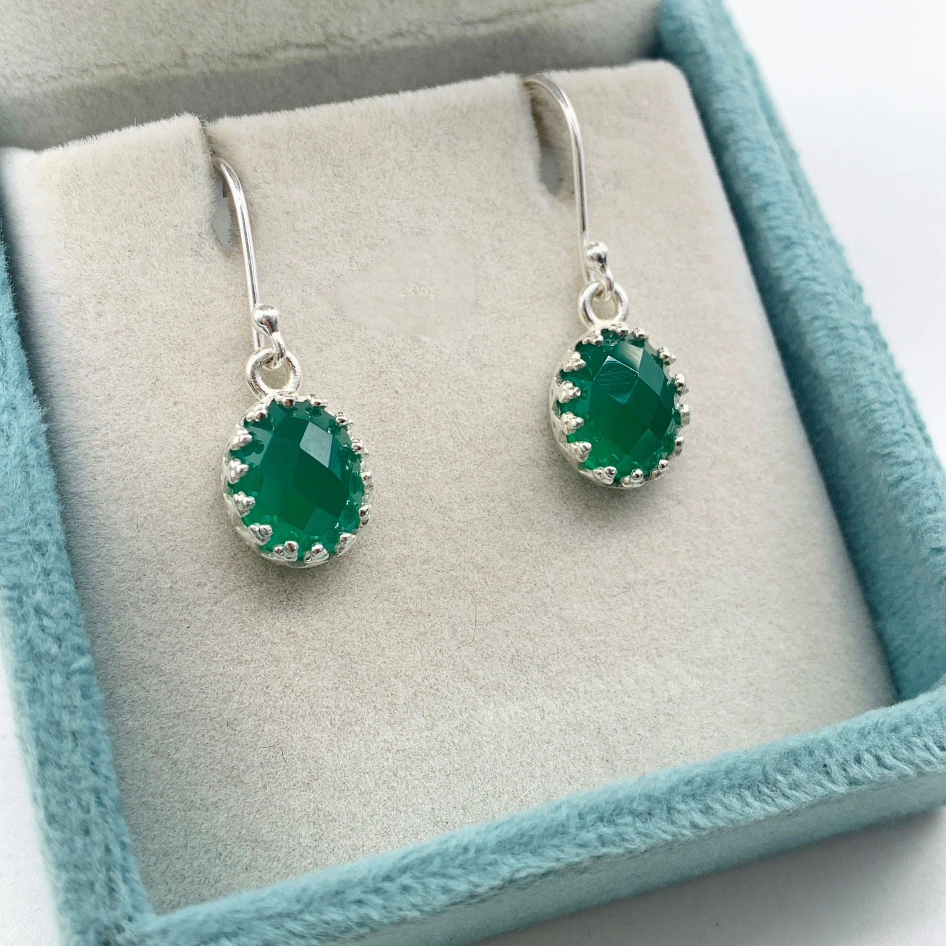 Green Onyx Pendant with Matching Earrings Set-925 Sterling Silver Gemstone Necklace-May Birthday Gift-Anniversary Gift For Her-726 PILWALS