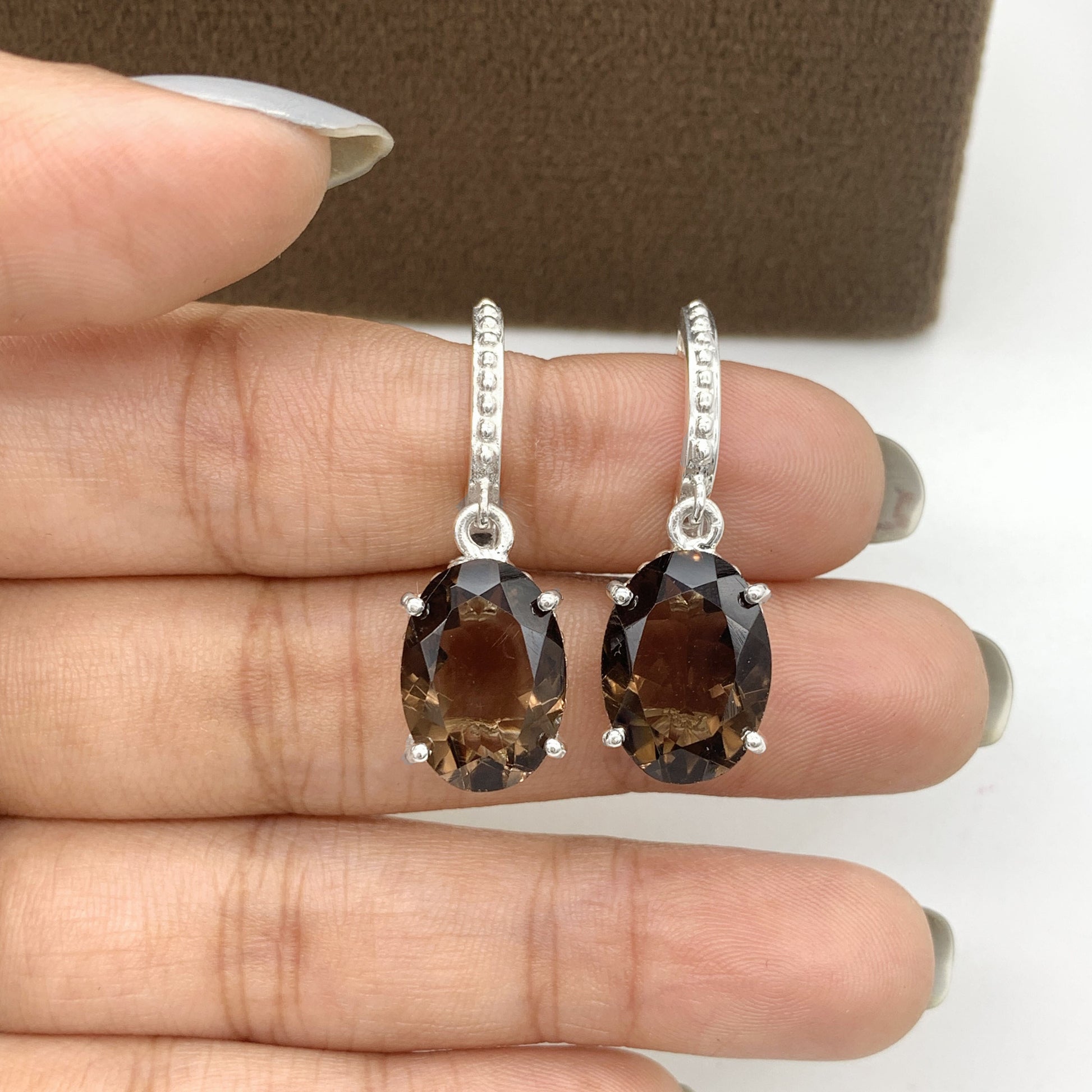 Natural Smoky Quartz Necklace-Brown Quartz Pendant-925 Sterling Silver Necklace for Woman and Girls-732 PILWALS