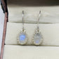 Natural Rainbow Moonstone Necklace and Earrings-925 Sterling Silver Handmade Set-Moonstone Smooth Oval Ring-726 PILWALS