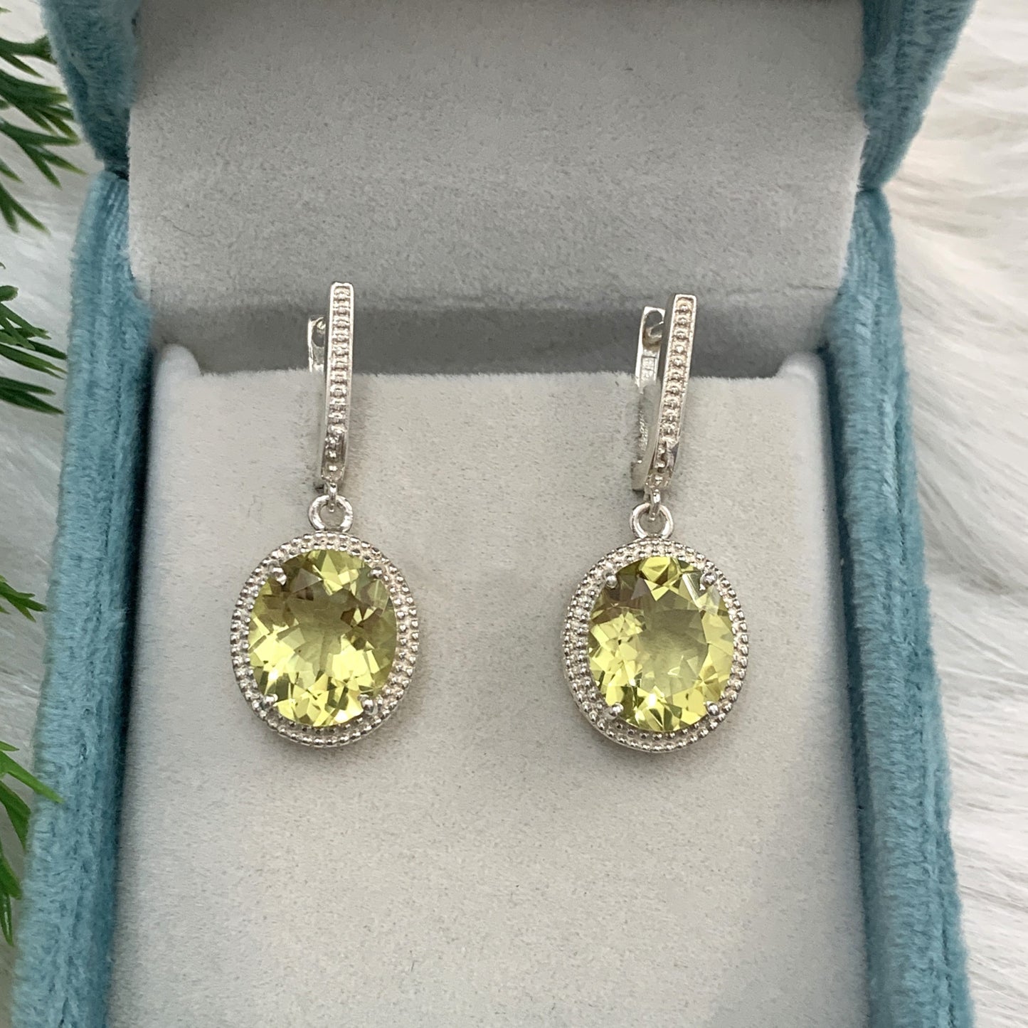 Natural Lemon Quartz Necklace-Handmade Quartz Pendant Set-Sterling Silver Dangle Drops Earrings-Gift For Wife-541 PILWALS