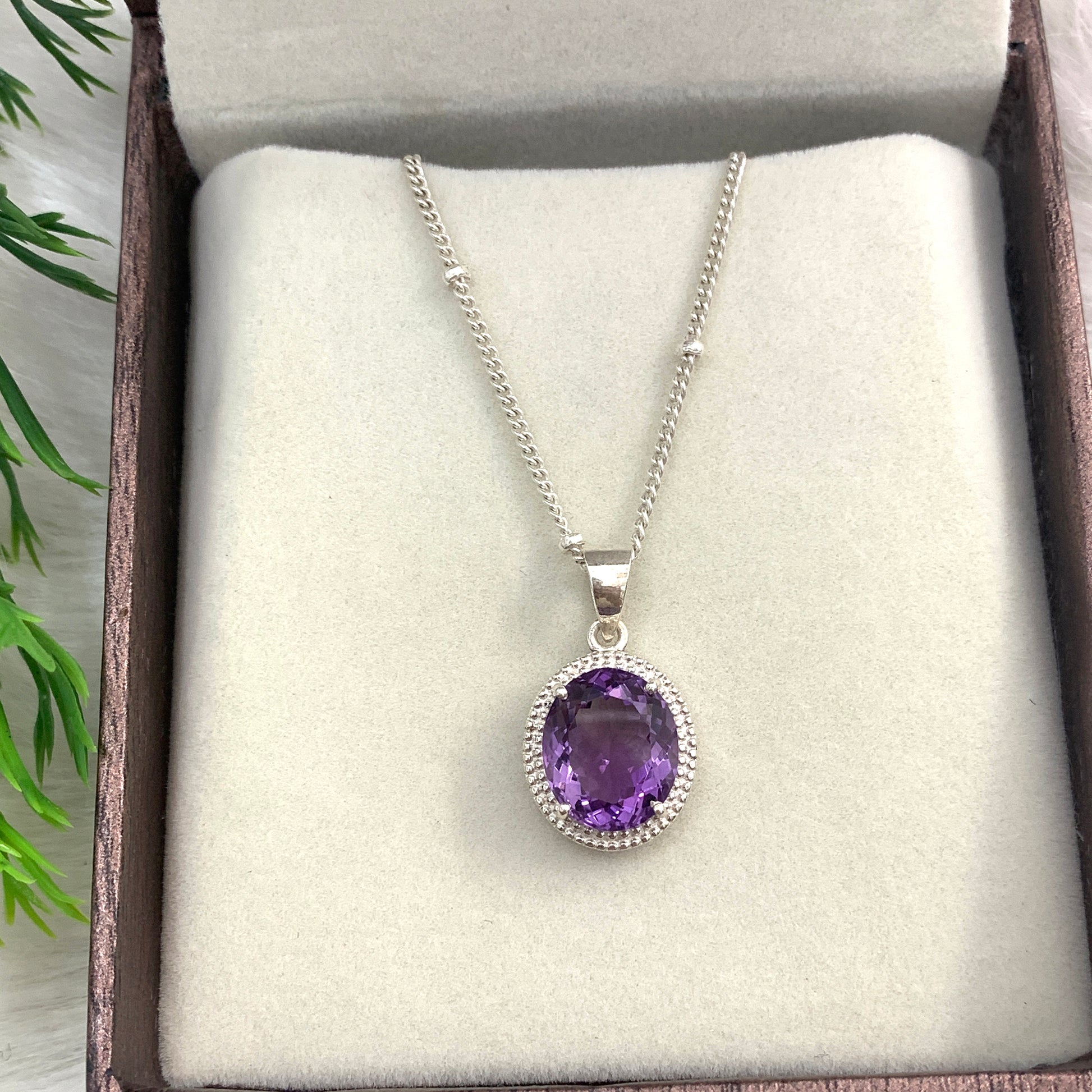 925 Sterling Silver Amethyst Necklace-Pendant With Dangle Drop Earrings-Purple Gemstone Necklace-Amethyst Engagement Ring-541 PILWALS