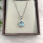 Unique Topaz Silver Necklace-Blue Topaz Flower Pendant Set-December Birthstone Jewelry-Bridal Gift Necklace-542 PILWALS