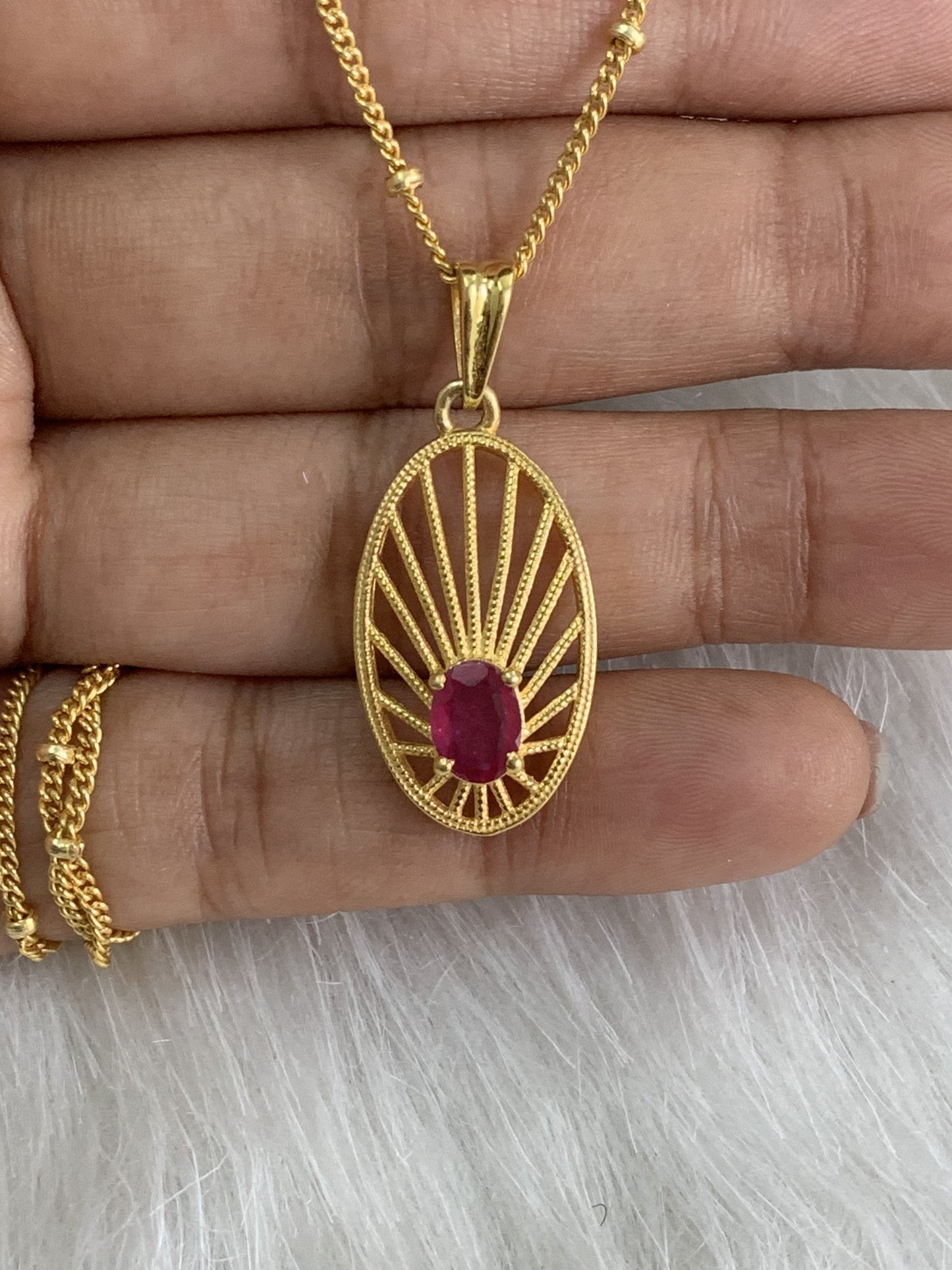 Natural Ruby Bridesmaid Necklace-14K Gold Filled Necklace-July Birthday Gift-Pink Gemstone Earrings-Golden Chain With Pendant-Ruby Promise Ring5x7 PILWALS