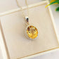 925 Sterling Silver Citrine Gemstone Necklace-Citrine Silver Pendant with Chain-Citrine Handmade Necklace-541 PILWALS