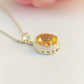 925 Sterling Silver Citrine Gemstone Necklace-Citrine Silver Pendant with Chain-Citrine Handmade Necklace-541 PILWALS