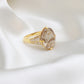 14K Gold Vermeil Rutile Quartz Ring-Wedding Anniversary Gift-Oval Cut Golden Rutile Ring-Promise Ring-749 PILWALS