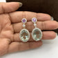 Genuine Prasiolite Earrings-Green and Purple Amethyst Dangle Drops Earrings-February Birthstone Jewelry-Gift For Mom-144 PILWALS