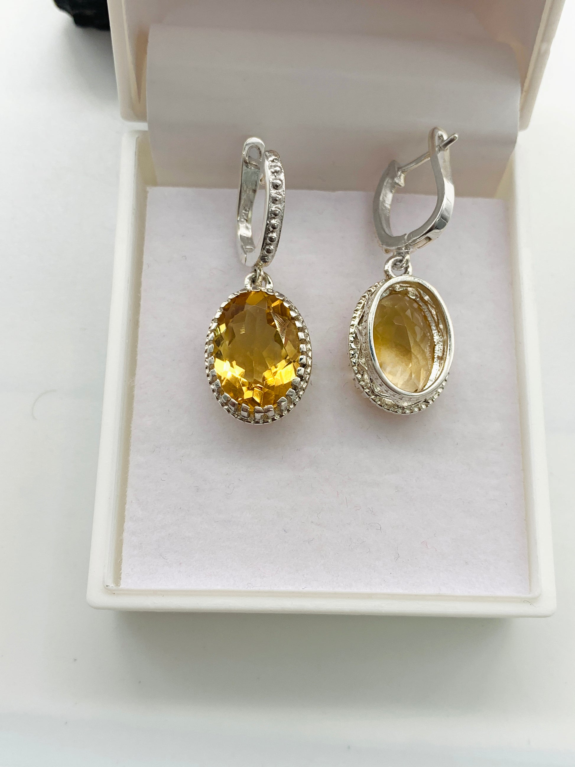 Natural Golden Citrine Oval Pendant-Handmade Silver Necklace-Bridal Gift Necklace-November Birthstone Pendant Set-322 PILWALS