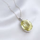 Elegant Lemon Quartz Pendant-Huge Quartz Silver Necklace-February Birthday Gift-Yellow Quartz Oval Pendant-339 PILWALS