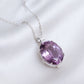 Natural Large Amethyst Necklace-Purple Gemstone Pendant-February Birthday Gift-Unisex Amethyst Pendant-339 PILWALS