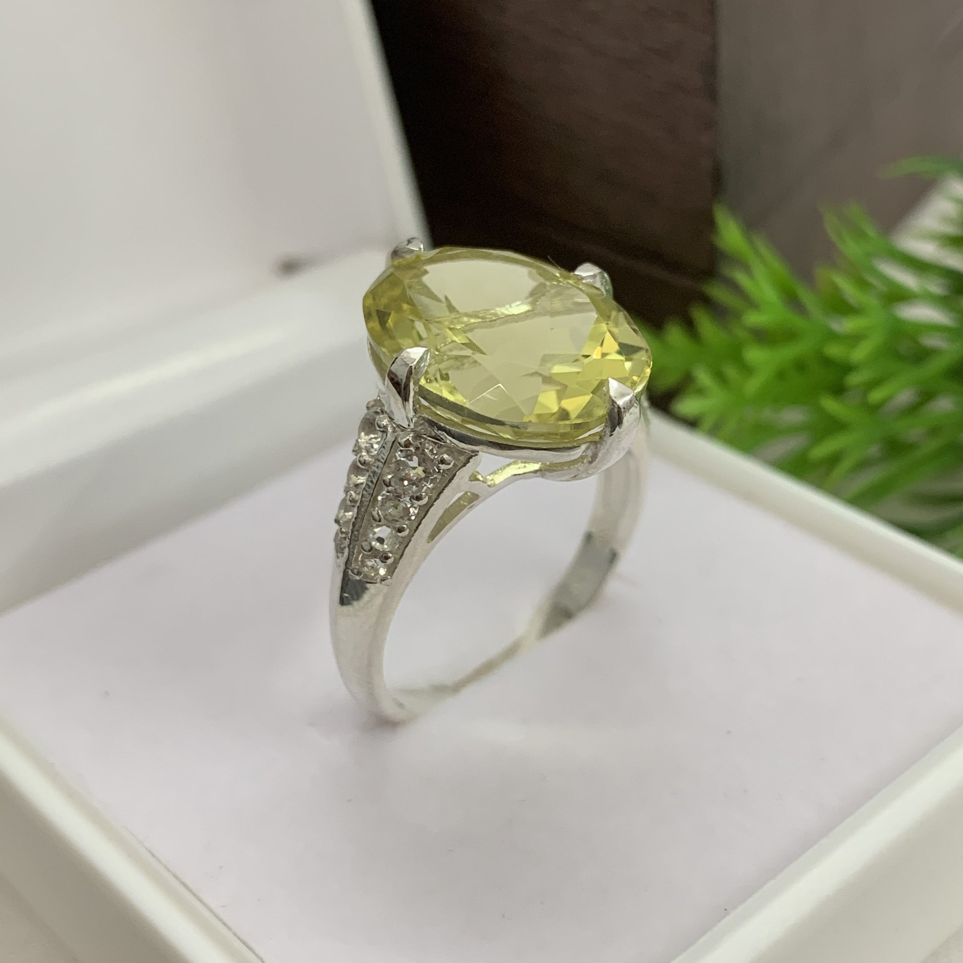 Unique Lemon Quartz Ring-14K Gold Vermil Ring-Anniversary Gift Ring-Quartz Cocktail Ring-Bridal Wedding Ring-749 PILWALS