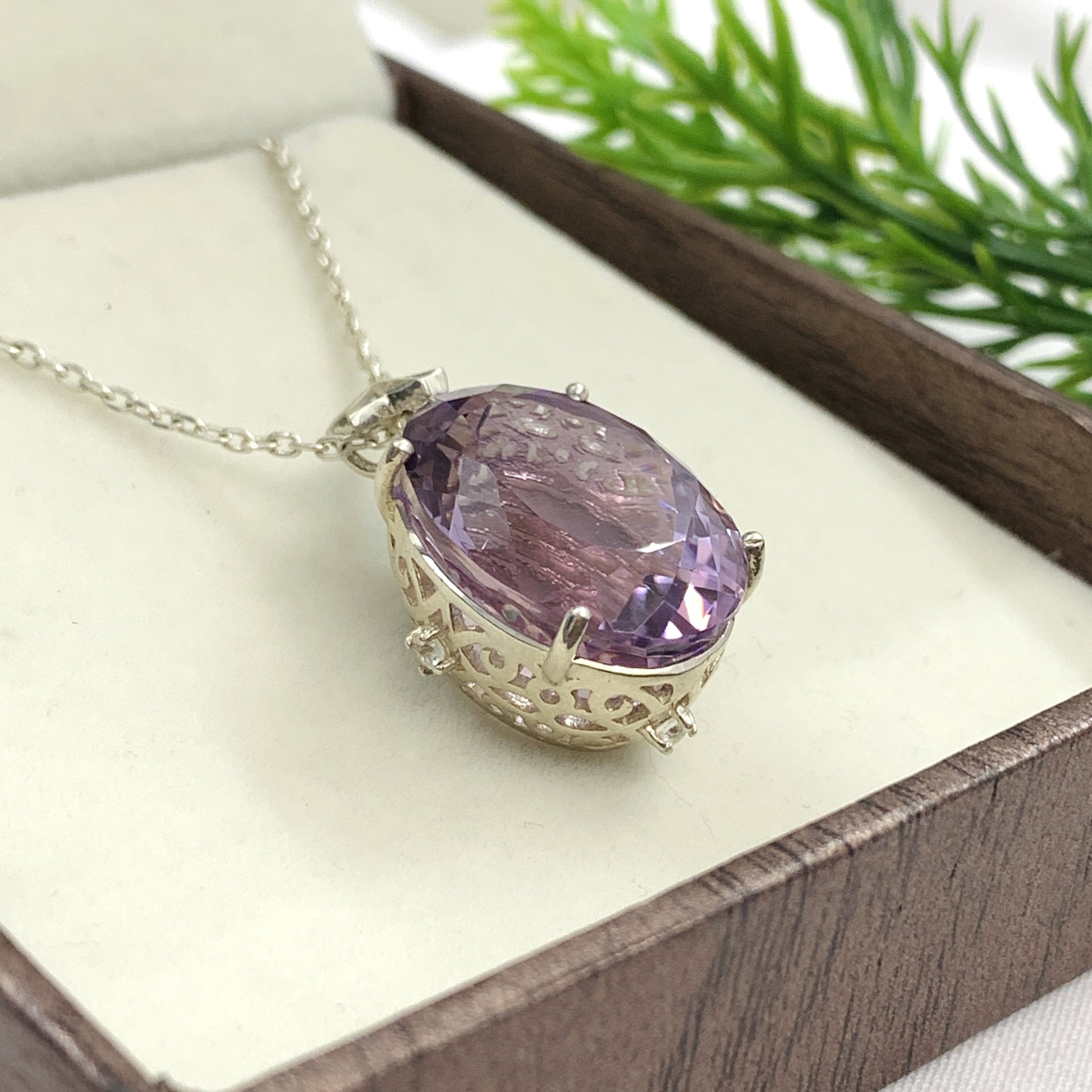 Natural Large Amethyst Necklace-Purple Gemstone Pendant-February Birthday Gift-Unisex Amethyst Pendant-339 PILWALS