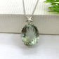 Green Amethyst Oval Pendant-Unique Pendant-One of Kind Pendant-925 Silver Pendant-Huge Gemstone Pendant-Gift For her-339 PILWALS