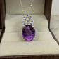 Large Amethyst Pendant-Silver Women Necklace-February Birthstone Gift-Handmade Purple Jewelry-Amethyst & Tanzanite Pendant for Her-349 PILWALS