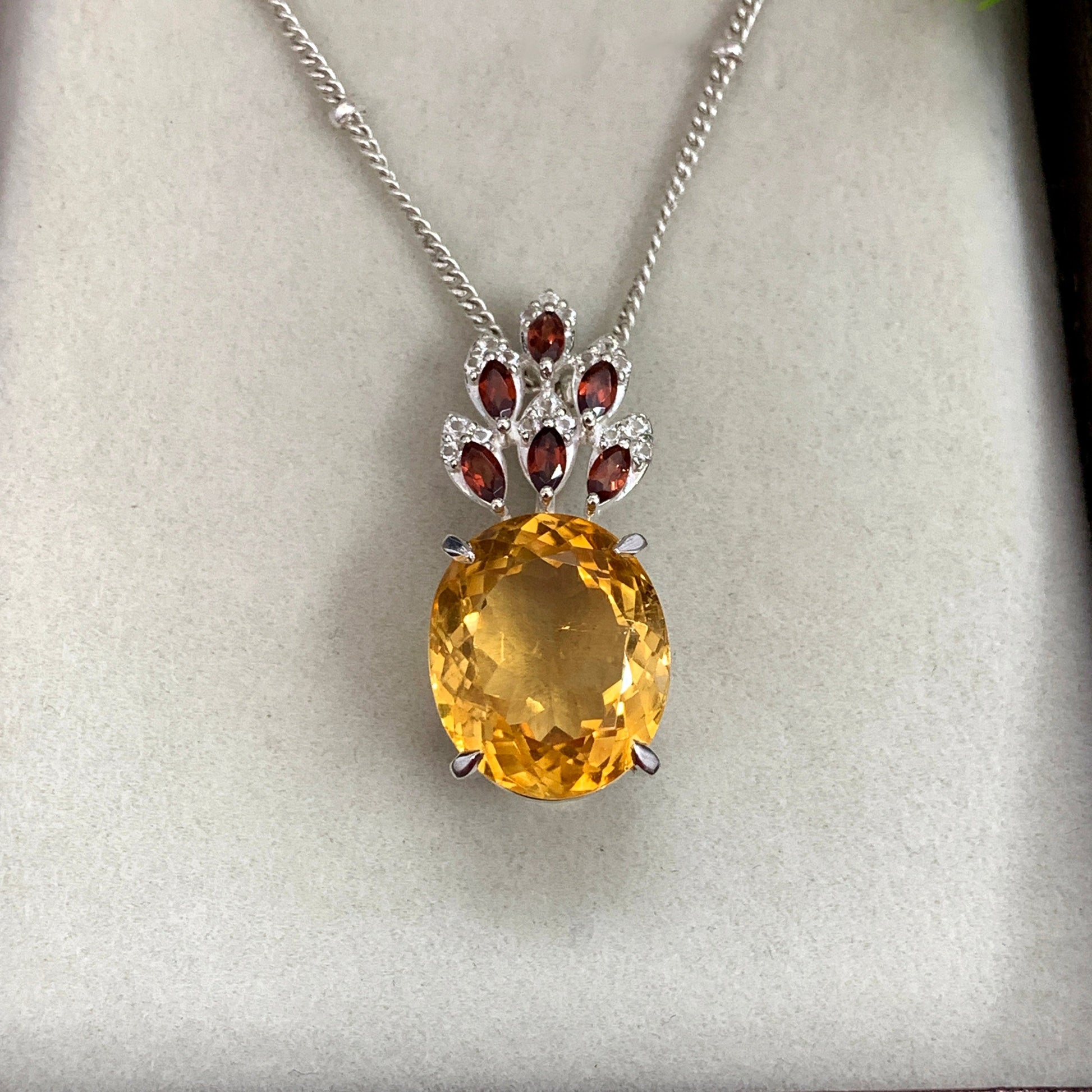 Natural Citrine For Woman-November Birthstone-Bridesmaid Citrine Necklace-Handmade Pendant Anniversary Gift For Wife-349 PILWALS