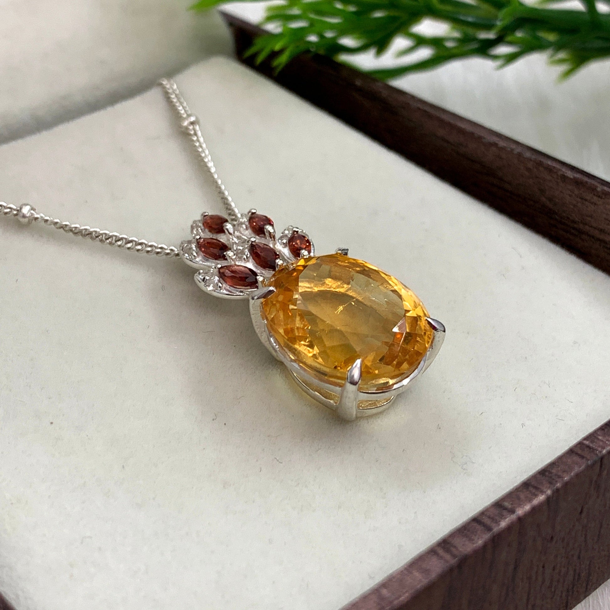 Natural Citrine For Woman-November Birthstone-Bridesmaid Citrine Necklace-Handmade Pendant Anniversary Gift For Wife-349 PILWALS