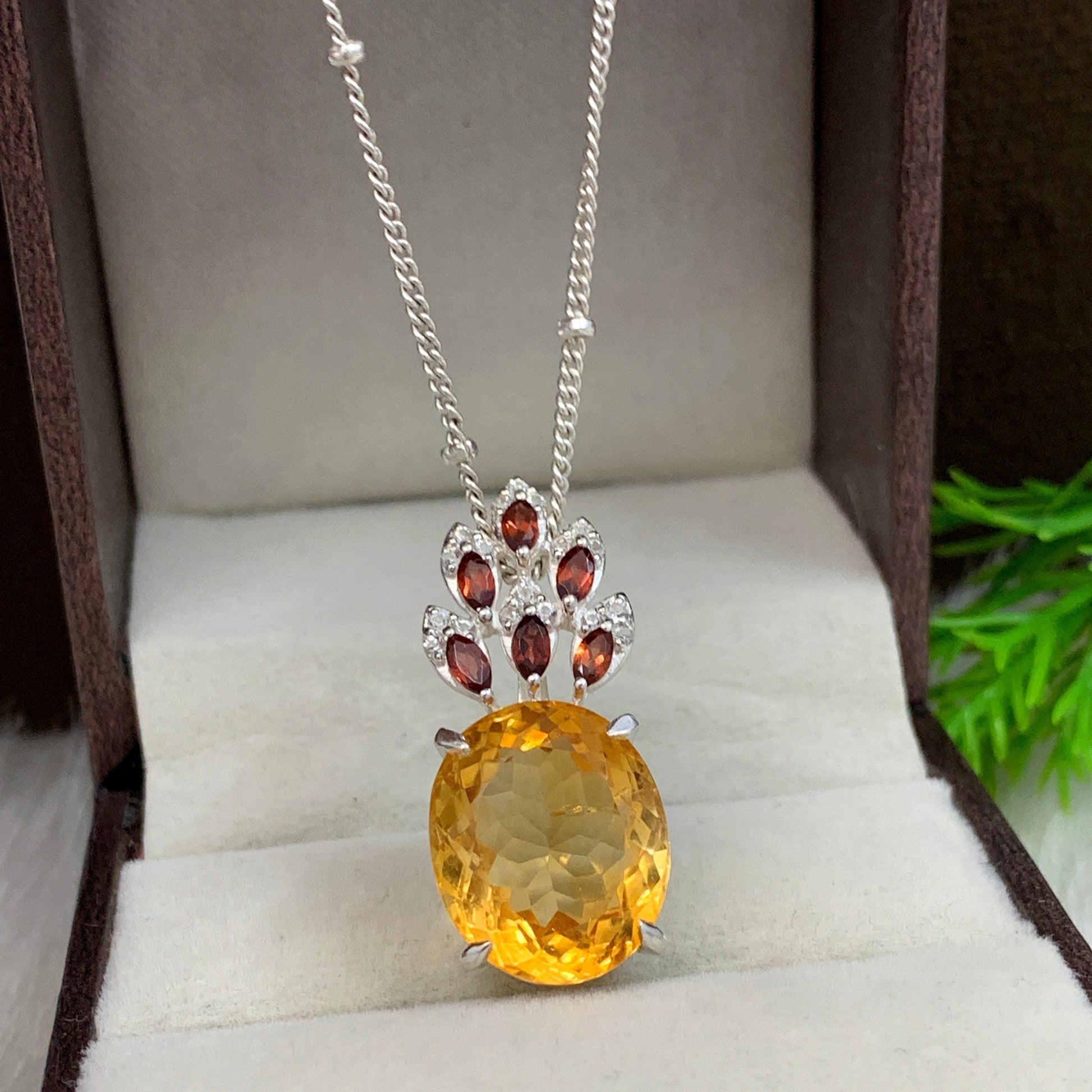 Natural Citrine For Woman-November Birthstone-Bridesmaid Citrine Necklace-Handmade Pendant Anniversary Gift For Wife-349 PILWALS