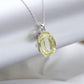 Elegant Lemon Quartz Pendant-Huge Quartz Silver Necklace-February Birthday Gift-Yellow Quartz Oval Pendant-339 PILWALS