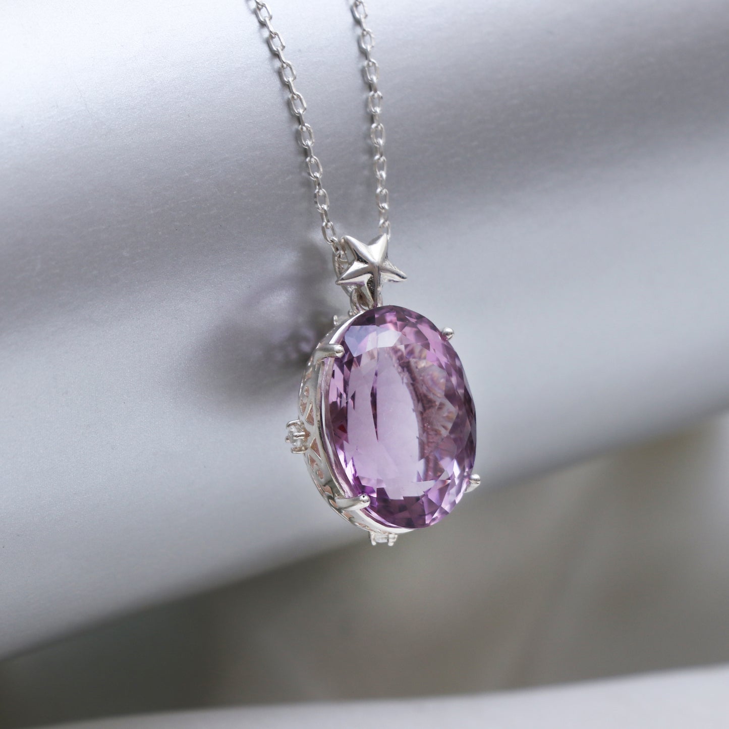 Natural Large Amethyst Necklace-Purple Gemstone Pendant-February Birthday Gift-Unisex Amethyst Pendant-339 PILWALS