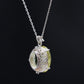 Elegant Lemon Quartz Pendant-Huge Quartz Silver Necklace-February Birthday Gift-Yellow Quartz Oval Pendant-339 PILWALS