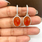 Genuine Carnelian Silver Necklace-Earrings With Pendant Set-Red Gemstone Jewelry-Gift For Love-322 PILWALS