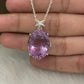 Natural Large Amethyst Necklace-Purple Gemstone Pendant-February Birthday Gift-Unisex Amethyst Pendant-339