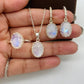 Natural Rainbow Moonstone Necklace-Moonstone Silver Jewelry-June Birthstone Gift Pendant-Chain with Pendant-117