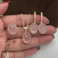 Natural Rose Quartz Necklace-14kK Rose Gold Vermeil Jewelry-Pink Gemstone Pendant Set-Anniversary Gift Necklace For Her-117