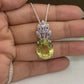 Lemon Quartz 925 Sterling Silver Pendant-Oval Cut Lemon Quartz Pendant-Big Quartz Pendant-Bridal Gift Necklace-349