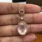 14K Rose Gold Vermeil Quartz Pendant-Natural Rose Quartz Necklace-Pink Gemstone Jewelry-Gift for Love-144