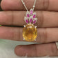 Oval Cut Natural Citrine Pendant-November Birthday Gift For Wife-Designer Citrine Pendant-Huge Citrine Necklace-349