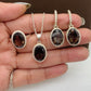 Natural Smoky Quartz Pendant Set-Silver Pendant With Earrings-Statement Jewelry For Woman & Girls-Brown Quartz Ring-322