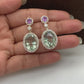 Genuine Prasiolite Earrings-Green and Purple Amethyst Dangle Drops Earrings-February Birthstone Jewelry-Gift For Mom-144