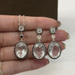 Genuine White Topaz Necklace-Unique Topaz Jewelry-Bridal Gift Necklace-Sterling Silver Topaz Pendant Set-144